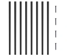 VEVOR Plokšti terasos turėklų balustrai, aliuminis, matinė juoda, 75 cm, 51 vnt.