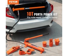 Koduva Porta Power hidraulinis kėliklis VEVOR 10 tonų, 1,4 m alyvos žarna, auto kėbulo rėmo taisymo rinkinys