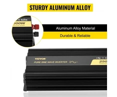 VEVOR Power inverter GYS-2500W, 2500 W, DC 12 V į AC 230 V, su LCD ir nuotolinio valdymo pultu