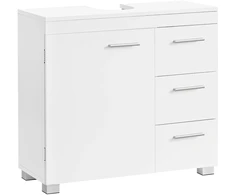 Koduva Praustuvo spintelė, balta, iš MDF, 30 x 70 x 64 cm, 3 stalčiai ir 2 skyriai už durų