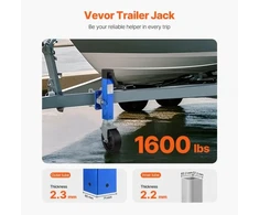 VEVOR Priekabos atraminis keltuvas su ratuku LVT, 725 kg, pakeliamas 41-67 cm