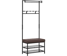 Koduva Prieškambario kabykla su batų suoliuku, metalas, juoda ir ruda, 72,5 x 35 x 180 cm