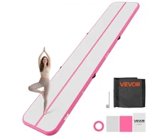 VEVOR Pripučiamas gimnastikos kilimėlis, 500 x 100 x 10 cm, rožinis, su elektriniu siurbliu