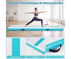 Koduva Pripučiamas gimnastikos kilimėlis, PVC, žalias, 297 x 98 x 11 cm, su elektriniu siurbliu ir krepšiu