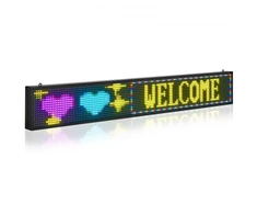 Koduva Programuojama LED iškaba VEVOR P10, lankstus skaitmeninis slenkantis ekranas, pilnų spalvų, 131 x 19 cm