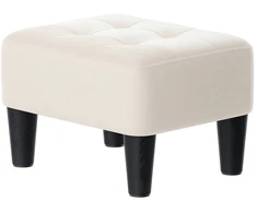 Koduva Pufas kojoms su aksominiu paviršiumi, 40 x 32 x 26 cm, beige-juodas, iki 150 kg