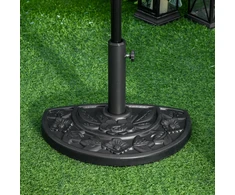 Koduva Pusinis skėčio pagrindas, 9kg, juodas, HDPE/cementas/metalas, gėlės dizainas, Ø35/38/48 mm stiebams