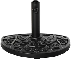 Koduva Pusinis skėčio pagrindas, 9kg, juodas, HDPE/cementas/metalas, gėlės dizainas, Ø35/38/48 mm stiebams