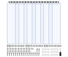 Koduva PVC juostinė užuolaida VEVOR, skaidri, 200 x 90 cm, storis 2 mm, 6 vnt.