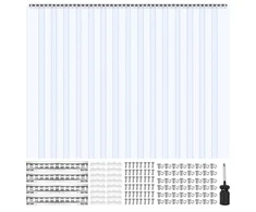 Koduva PVC juostinė užuolaida VEVOR, skaidri, 240 x 240 cm, 2 mm, 16 vnt.