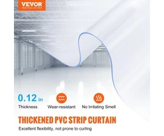 VEVOR PVC juostinė užuolaida, skaidri, 2500 x 30,5 cm, 3 mm