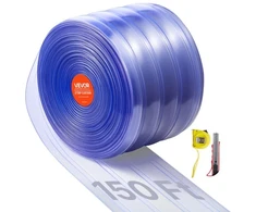 VEVOR PVC juostinė užuolaida, skaidri, 45,7 m x 20 cm, 2 mm