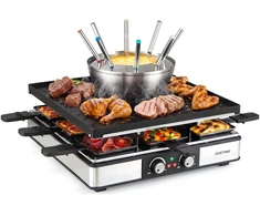 Koduva Raclette kepsninė su fondiu funkcija, 2200 W, juoda, 8 asmenims
