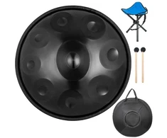 VEVOR Rankinis būgnas handpan, rudas, D minor, 9 natų, Ø 56 cm, su minkštu krepšiu ir metaliniu stovu