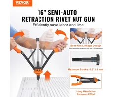 Koduva Rankinis kniedžių veržlių įrankis VEVOR DY-8807, 40,6 cm, su 13 antgalių ir 186 kniedžių veržlėmis