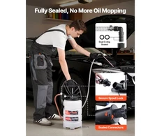 VEVOR Rankinis skysčių ištraukėjas, 9,5 l, HDPE, su 150 cm žarna ir 3 x 120 cm prailginimo vamzdeliais
