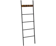 Koduva Rankšluosčių kopėčios su 5 lygiais ir 4 kabliukais, 44 x 160 cm, rudos-juodos