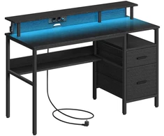 Koduva Rašomasis stalas su stalčiais ir monitoriaus stovu, 55 x 135 x 90 cm, juodas