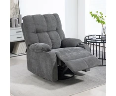 Koduva Recliner armchair su pakoja, sukamas, tamsiai pilkas, 150 kg, 88 x 96 x 108 cm
