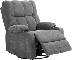 Koduva Recliner armchair su pakoja, sukamas, tamsiai pilkas, 150 kg, 88 x 96 x 108 cm