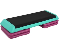 Koduva Reguliuojama aerobikos step platforma, juoda / žalia / violetinė, 110 x 40 x 20 cm