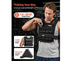 VEVOR Reguliuojama svorio liemenė JS-VEST007, juoda, 0,63-16 kg