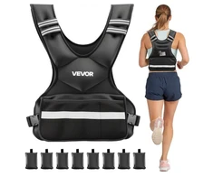 VEVOR Reguliuojama svorio liemenė, 18,3kg, neoprenas, juoda, su 8 svorio paketais