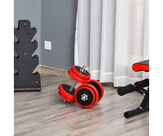 Koduva Reguliuojamas hantelių ir štangos rinkinys, 20 kg, raudona ir juoda, 2-in-1