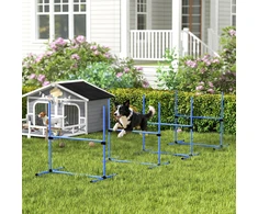 Koduva Reguliuojamas šunų agility rinkinys, 4 dalių, mėlynas, 99 x 65 x 94 cm