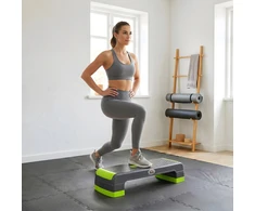 Koduva Reguliuojamo aukščio aerobikos pakyla, 10/15/20 cm, iki 150 kg, pilka ir žalia