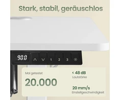 Koduva Reguliuojamo aukščio darbo stalas 160 x 70 cm, elektrinis, su 4 aukščių atmintimi, baltai pilkas
