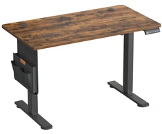 Songmics Reguliuojamo aukščio rašomasis stalas, 100 x 60 cm, juodas, su 4 aukščių atmintimi