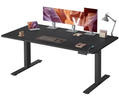 Koduva Reguliuojamo aukščio rašomasis stalas, 160 x 80 cm, su USB-C jungtimi, juodas