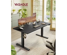 Koduva Reguliuojamo aukščio rašomasis stalas, 160 x 80 cm, su USB-C jungtimi, juodas
