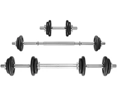Koduva Reguliuojamų hantelių rinkinys 2 x 10 kg, 2-in-1, iš ketaus, juodas