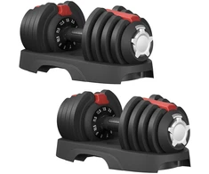 Koduva Reguliuojamų hantelių rinkinys, 2 vnt., 11-in-1, juodai raudonas, 2 x 12,5kg