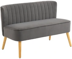 Koduva Retro dizaino 2 vietų sofa, tamsiai pilka, 117 x 56,5 x 77 cm
