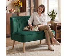 Koduva Retro dizaino 2 vietų sofa, tamsiai žalia, 117 x 56,5 x 77 cm