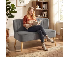 Koduva Retro dizaino 2 vietų sofa, tamsiai pilka, 117 x 56,5 x 77 cm