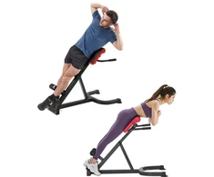 VEVOR Romėniška hiperextension treniruočių kėdė SJ1015, juoda / raudona, 136 kg