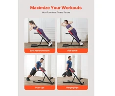 VEVOR Romėniška hiperextension treniruočių kėdė SJ1015, juoda / raudona, 136 kg