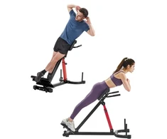VEVOR Romėniškas suolas hiperextensions pratimams 5030, anglinis plienas, juoda/raudona, iki 158 kg
