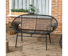 Fotelis Koduva Rotango sodo sofa, juoda, 132 x 72 x 83 cm