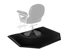 Koduva Salono grindų kilimėlis VEVOR kirpėjui, šešiakampis, PVC + PU, matinis juodas, 123 x 151 x 3 cm