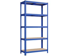 Songmics Sandėliavimo lentynos, 2 vnt., 180 x 90 x 40 cm, mėlynos, plienas ir MDF, 5 reguliuojamos lentynos