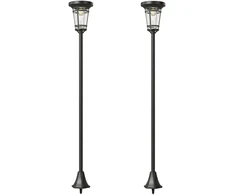 Sofa Koduva Saulės sodo žibintas 2 vnt. rinkinys, juodas, 180 cm, reguliuojamas aukštis