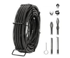 Koduva Sekcinis vamzdžių valymo trosas VEVOR su 7 pjaustytuvais, 20,1 m x 16 mm, vamzdžiams 20-100 mm