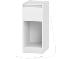 Songmics Siauras naktinis staliukas su LED apšvietimu, stalčiumi ir USB jungtimis, 30 x 25 x 59,5 cm