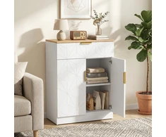 Koduva Sideboard su stalčiumi ir reguliuojama lentyna, baltas, 60 x 32 x 82 cm