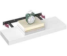 Koduva Sieninė lentyna, sniego baltumo, iš MDF ir plieno, 20 x 60 x 3,8 cm, iki 10 kg